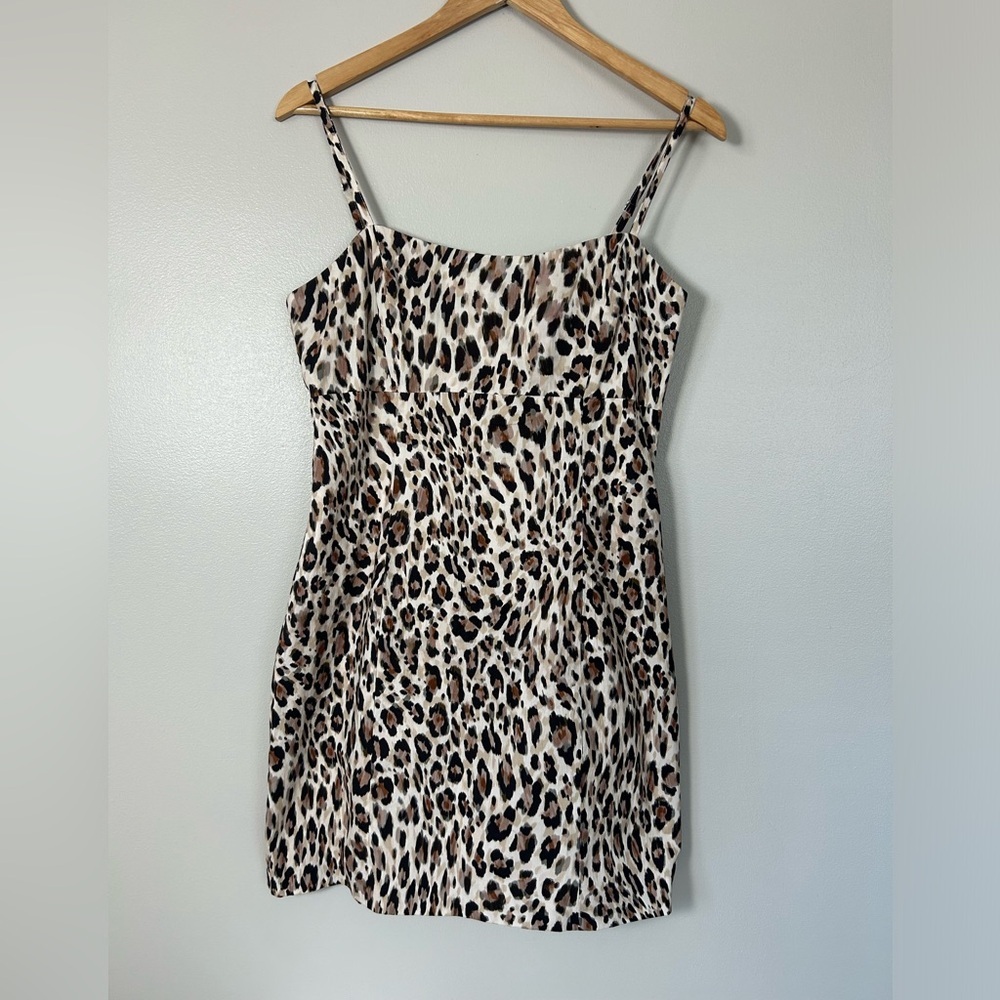 New NWT Avec Les Filles Leopard Print Mini Dress